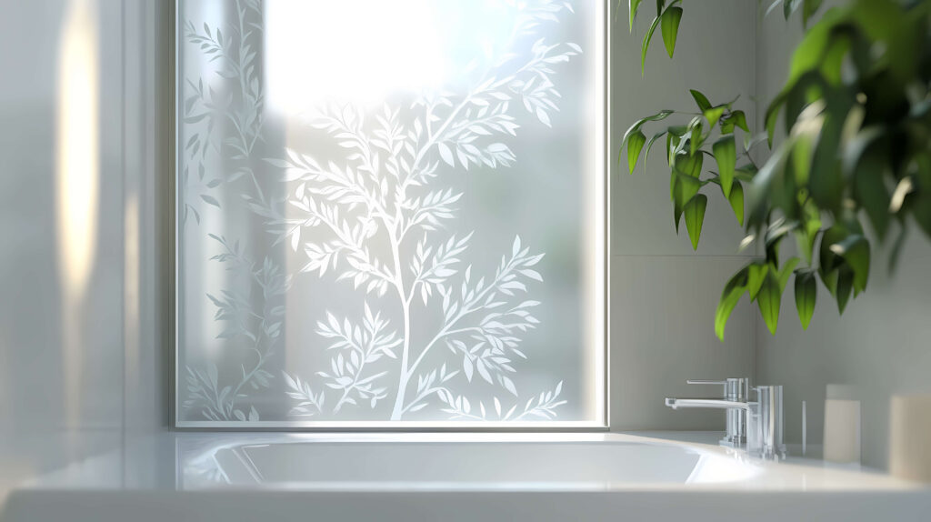 Frosted decorative window film installed by Platinum Mobile Force in Kearny NJ for privacy and style