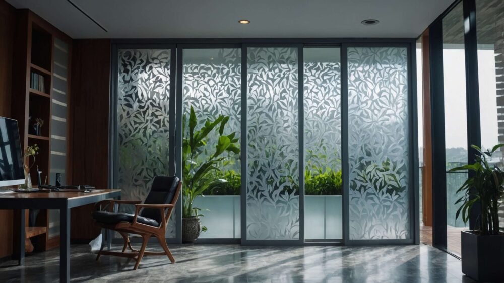 Frosted decorative window tint by Platinum Mobile Force in Kearny New Jersey